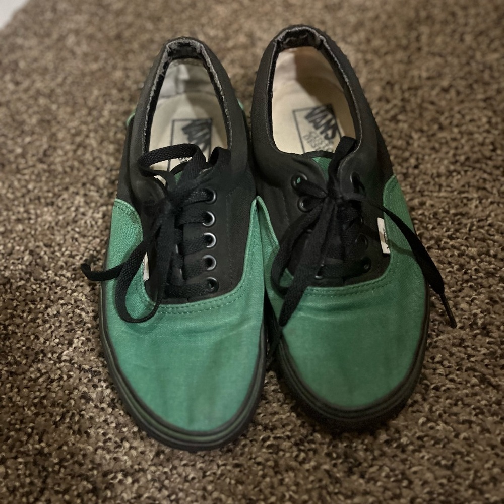 Vans Custom Green and Black Womens Sneaker
